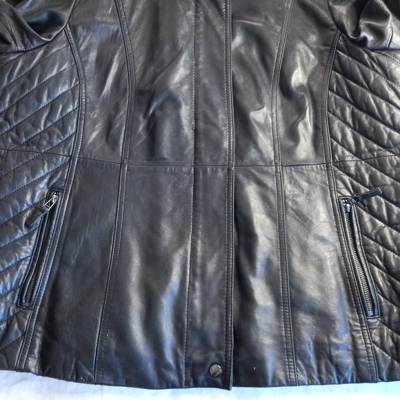 Wilsons Dark Brown Leather Hooded Winter Jacket Coat (3X) - Picture 9 of 14